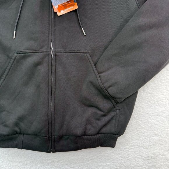 Ridgecut Sherpa Lined Full Zip Hooded Sweat Jacket Black Workwear Outdoor Mens M - Picture 4 of 12